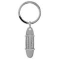 Porte-clef en acier ovale orn&eacute; de 2 barrettes et de 2 c&acirc;ble Artemare