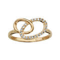 Bagues sur Artemare : Bague en plaqu&eacute; or 2 ovales emmaill&eacute;s dont 1 orn&eacute; d'oxydes blancs sertis