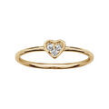 Bagues sur Artemare : Bague en plaqu&eacute; or petit coeur avec oxydes blancs sertis