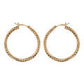 Cr&eacute;oles en plaqu&eacute; or diamant&eacute;es - diam&egrave;tre anneaux 30mm