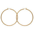 Boucles d'oreille sur Artemare : Cr&eacute;oles en plaqu&eacute; or diamant&eacute;es - diam&egrave;tre anneaux 60mm