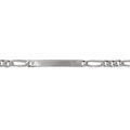 Gourmette en argent maille figaro 1+3 avec diamantage &eacute;toil&eacute; dans 2 angles - largeur 4mm et longueur 18cm Artemare
