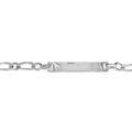 Gourmettes sur Artemare : Gourmette pour b&eacute;b&eacute; en argent rhodi&eacute; maille 1+1 avec diamantage &eacute;toil&eacute; dans les coins - largeur 3mm et longueur 14cm + 2cm de rallonge