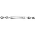 Gourmettes sur Artemare : Gourmette pour b&eacute;b&eacute; en argent rhodi&eacute; maille grains de caf&eacute; longueur 12,5cm + 2cm de rallonge