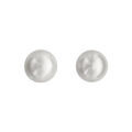 Boucles d'oreilles en Argent rhodi&eacute; perle de culture d'eau douce 6mm et fermoir poussette