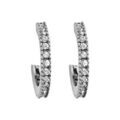 Boucles d'oreille sur Artemare : Cr&eacute;oles en argent rhodi&eacute; fantaisies oxydes blancs sertis fermoir poussette