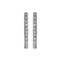 Boucles d'oreilles en argent rhodi&eacute; rail d'oxydes blancs sertis et fermoir poussette