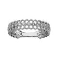 Bague en argent rhodi&eacute; petits infinis r&eacute;p&eacute;t&eacute;s et oxydes blancs sertis Artemare