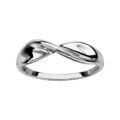 Bague en argent rhodi&eacute; ruban torsad&eacute; lisse Artemare