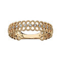 Bague en plaqu&eacute; or petits infinis r&eacute;p&eacute;t&eacute;s et oxydes blancs sertis