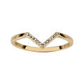 Bagues sur Artemare : Bague en plaqu&eacute; or petit V en oxydes blancs au centre
