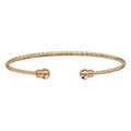 Bracelets sur Artemare : Bracelet jonc en plaqu&eacute; or diamant&eacute; et ouvert avec 1 boule lisse &agrave; chaque extr&eacute;mit&eacute;
