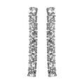Boucles d'oreille sur Artemare : Boucles d'oreilles en argent rhodi&eacute; suite d'oxydes blancs sertis et fermoir poussette