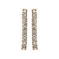 Boucles d'oreille sur Artemare : Boucles d'oreilles en plaqu&eacute; or baguette orn&eacute;e d'oxydes blancs sertis et fermoir poussette