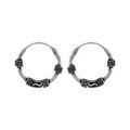Créoles en argent patiné balinaises avec motifs enroulés, striés et serpentins séparés Boucles d'oreille sur Artemare : Créoles en argent patiné balinaises avec motifs enroulés, striés et serpentins séparés