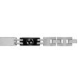 Bracelets sur Artemare : Bracelet junior en acier et PVD noir maillons avec gravure ballons de foot largeur 7mm - longueur 17cm r&eacute;glable par double fermoir