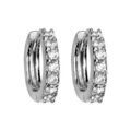 Boucles d'oreille sur Artemare : Cr&eacute;oles en Argent rhodi&eacute; fantaisies articul&eacute;es oxydes blancs