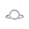 Bague en argent rhodi&eacute; avec cercle d'oxydes blancs sertis Artemare