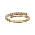 Bague en plaqu&eacute; or avec b&acirc;tons lisse et en oxydes blancs sertis Artemare