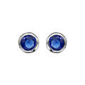 Boucles d'oreille sur Artemare : Boucles d'oreilles en argent rhodi&eacute; oxyde bleu fonc&eacute; serti clos et fermoir poussette