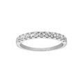 Bagues sur Artemare : Bague en argent rhodi&eacute; demi-rail d'oxydes blancs sertis