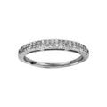 Bague en argent rhodi&eacute; 2 demi-rails d'oxydes blancs sertis Artemare