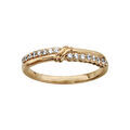 Bague en plaqu&eacute; or 2 demi-rails d'oxydes blancs sertis en d&eacute;cal&eacute; avec partie lisse et 2 petits traits au croisement Artemare