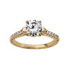 Bague en plaqu&eacute; or demi rail d'oxydes blancs sertis avec 1 gros oxyde rond blanc sur le dessus et &eacute;l&eacute;ments lisses sur les c&ocirc;t&eacute;s