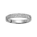 Bagues sur Artemare : Bague en argent rhodi&eacute; 3 rang&eacute;es d'oxydes blancs serti