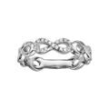 Bague en argent rhodi&eacute; suite de symboles infini lisses et orn&eacute;s d'oxydes blancs sertis