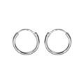 Cr&eacute;oles en argent rhodi&eacute; fil de 1,20mm diam&egrave;tre 10mm Artemare