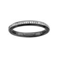 Bague en c&eacute;ramique noire orn&eacute;e d'un rail d'oxydes blancs sertis Artemare