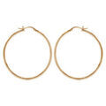 Cr&eacute;oles en acier et PVD jaune fil lisse 43 mm et fermoir crochet