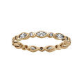 Bagues sur Artemare : Bague en plaqu&eacute; or alternance d'oxydes blancs sertis en forme de navette et ronds