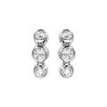 Boucles d'oreille sur Artemare : Boucles d'oreilles en argent rhodi&eacute; 3 oxydes blancs sertis clos et fermoir poussette