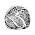 Bague en acier bomb&eacute;e feuilles rainur&eacute;es et ajour&eacute;es Artemare