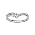 Bagues sur Artemare : Bague en argent rhodi&eacute; petite vague en rail d'oxydes blancs sertis et 1 brin lisse