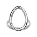 Bagues sur Artemare : Bague en argent rhodi&eacute; avec anneau ovale lisse sur le dessus