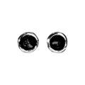 Boucles d'oreilles solitaire en argent rhodi&eacute; oxyde noir de 2mm serti clos Artemare