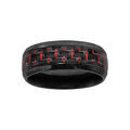 Alliances sur Artemare : Alliance en acier et PVD noir avec carbone reflet rouge
