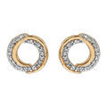 Boucles d'oreille sur Artemare : Boucles d'oreilles en plaqu&eacute; or bicolore cercle oxydes blancs sertis