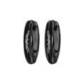 Cr&eacute;oles en acier et PVD noir fil rond 2mm articul&eacute;es diam&egrave;tre ext&eacute;rieur 14mm motif tribal Artemare