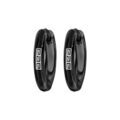 Cr&eacute;oles en acier et PVD noir fil rond 2mm articul&eacute;es diam&egrave;tre 14mm motif m&eacute;andres grecs