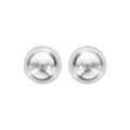 Boucles d'oreilles en argent avec perle de synth&egrave;se blanche 10mm et fermoir poussette