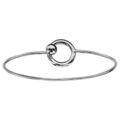Bracelets sur Artemare : Bracelet jonc en argent rhodi&eacute; avec cercle &eacute;vid&eacute; et fermoir boule