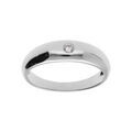 Bague en argent rhodi&eacute; jonc anglais 1 oxyde blanc serti T56 Artemare