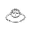 Bagues sur Artemare : Bague en argent rhodi&eacute; petit arbre de vie contour oxydes blancs sertis