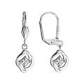 Boucles d'oreille sur Artemare : Boucles d'oreilles en argent rhodi&eacute; dormeuse carr&eacute; oxyde blanc serti