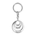 Porte-clef en argent massif passiv&eacute; avec 3 cercles &agrave; graver, pr&eacute;noms &agrave; graver Artemare