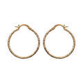 Boucles d'oreille sur Artemare : Cr&eacute;oles en plaqu&eacute; or fantaisie motif spirale en relief